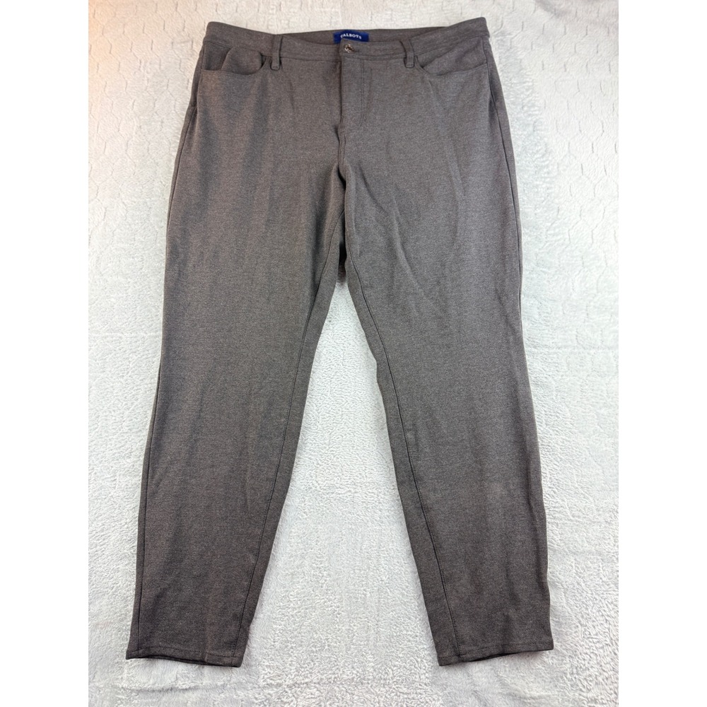 Talbots Women's High-Waist Jeggings Ankle Pants, Gray Casual Comfort Size 14